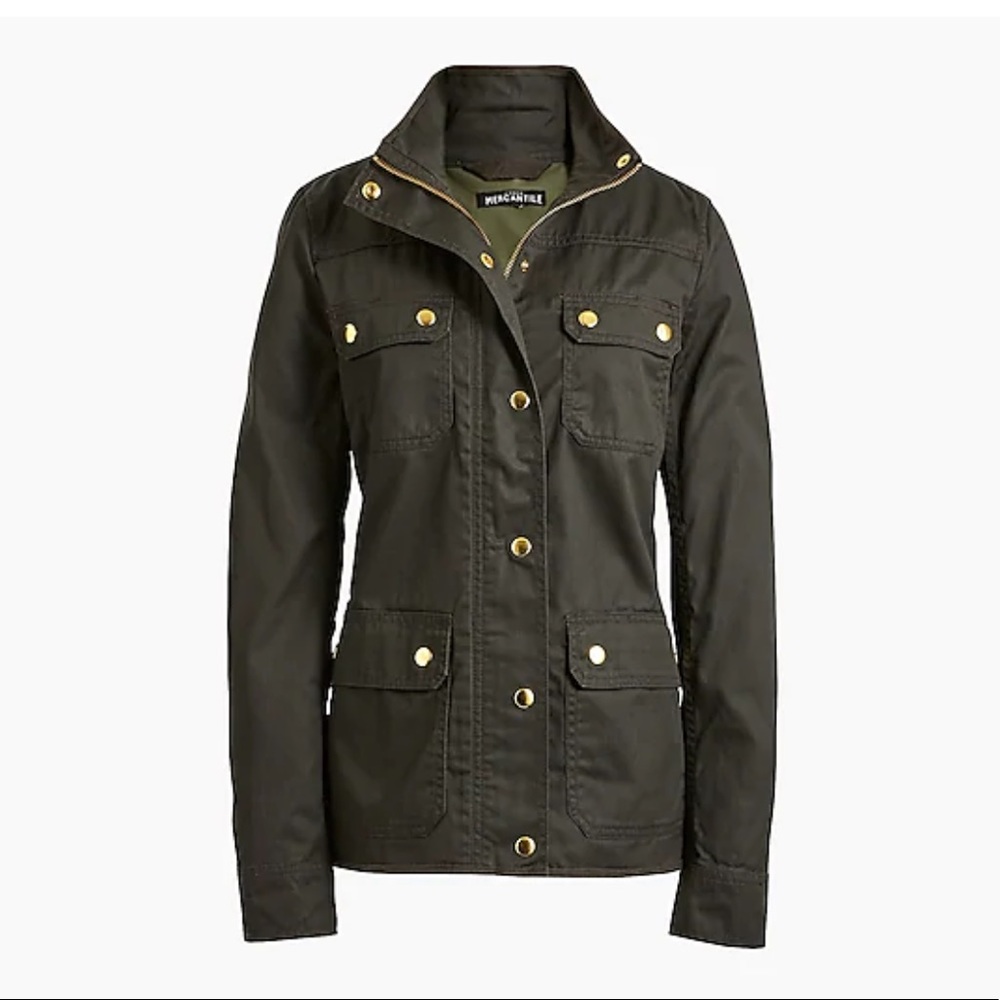 Petite resin-coated twill jacket